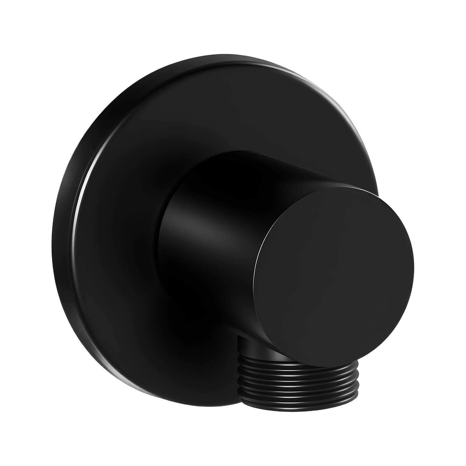 Front. VEVOR - Wall Mounted Supply Elbow, Wall Supply Elbow with O-Ring Flange, Tapered 1/2" NPT Female Inlet, Solid Brass Wall Union - Matte Black.