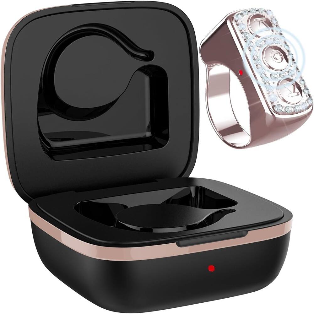 Front. ACJPR - Bluetooth Page Turner for TikTok, Scrolling Ring, iPhone/iPad, Rose Gold.