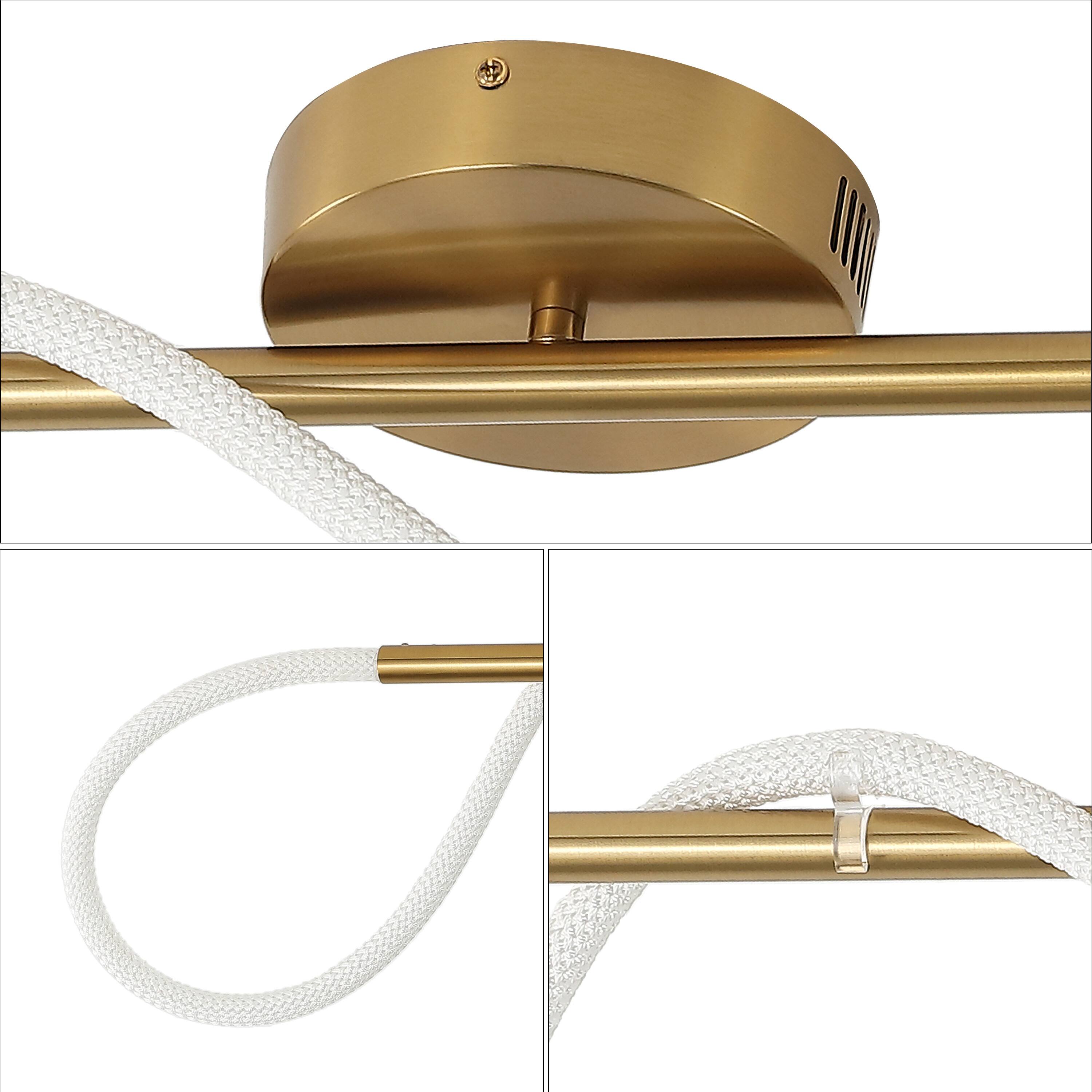 Alt View 4. Jonathan Y - Alessio 33" Contemporary 360 Adjustable Silicone Neon Rope Dimmable Linear Integrated LED Flush Mount, Brass Gold - Brass Gold.
