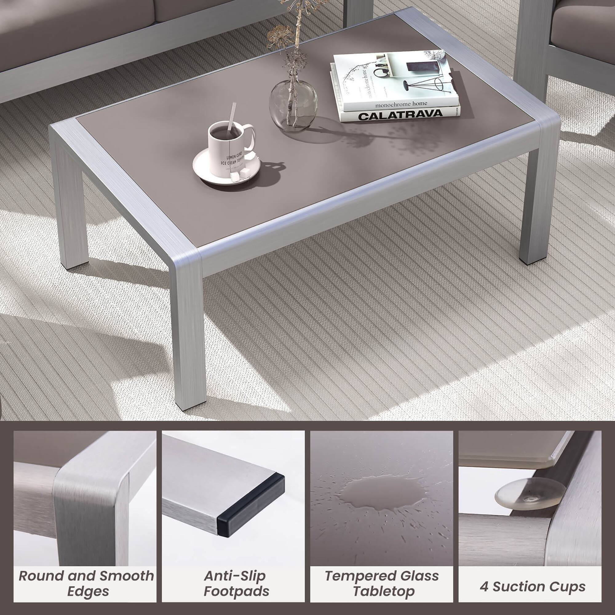 1 4 8 Q asch monochrome home CALATRAVA i J DN P Round and Smooth Edges Anti-Slip Footpads Tempered Glass Tabletop 4 Suction Cups

- Round and Smooth Edges
- Anti-Slip Footpads
- Tempered Glass Tabletop
- 4 Suction Cups