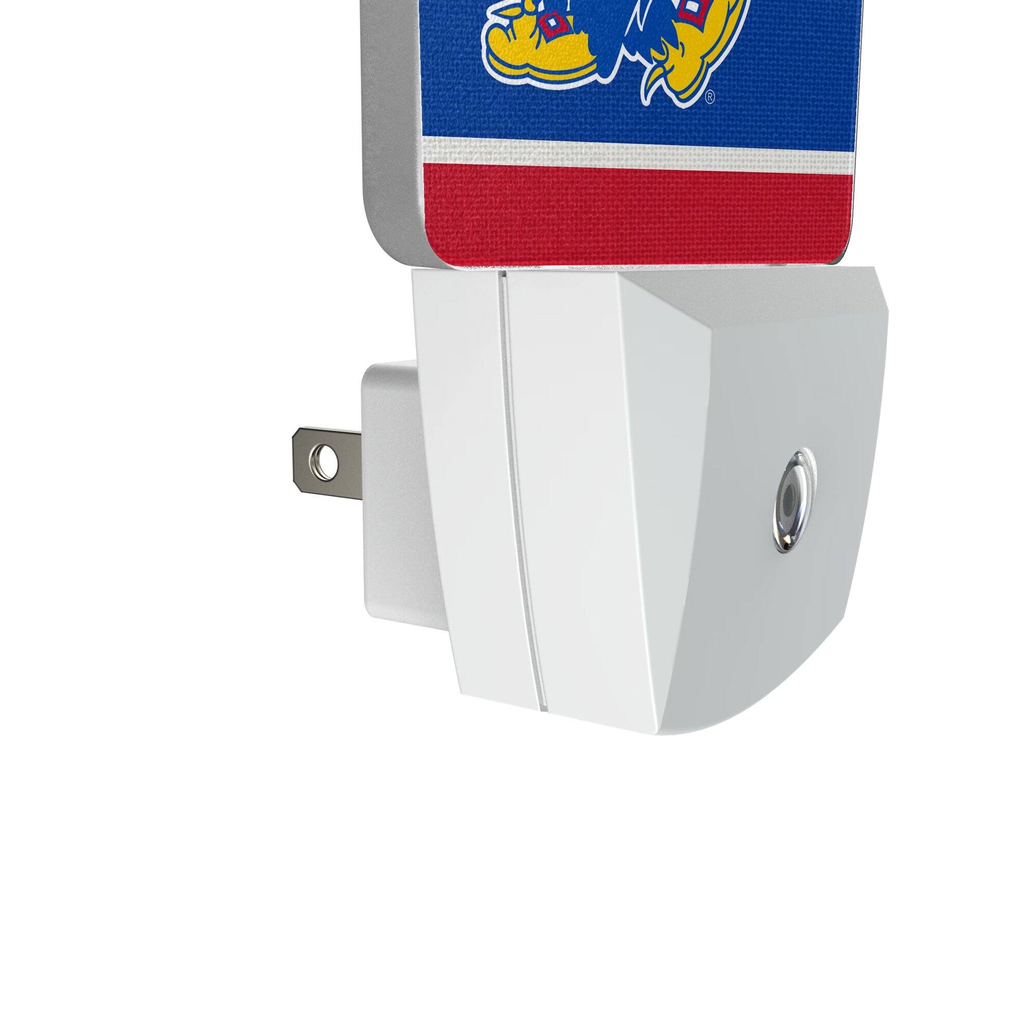 Alt View 2. Keyscaper - Kansas Jayhawks Stripe Design Nightlight 2-Pack - Multicolor.