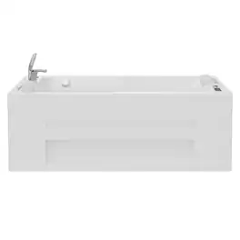 Empava - 71 in. x 42 in. Alcove Whirlpool Air Combination Bathtub 55 Jets Double Bath with Left Drain - Ozone Filtration - White