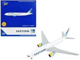 GeminiJets - Boeing 777-200ER Commercial Aircraft with Flaps Down Eastern Air Lines 1/400 & Airplane - White with Striped Tail