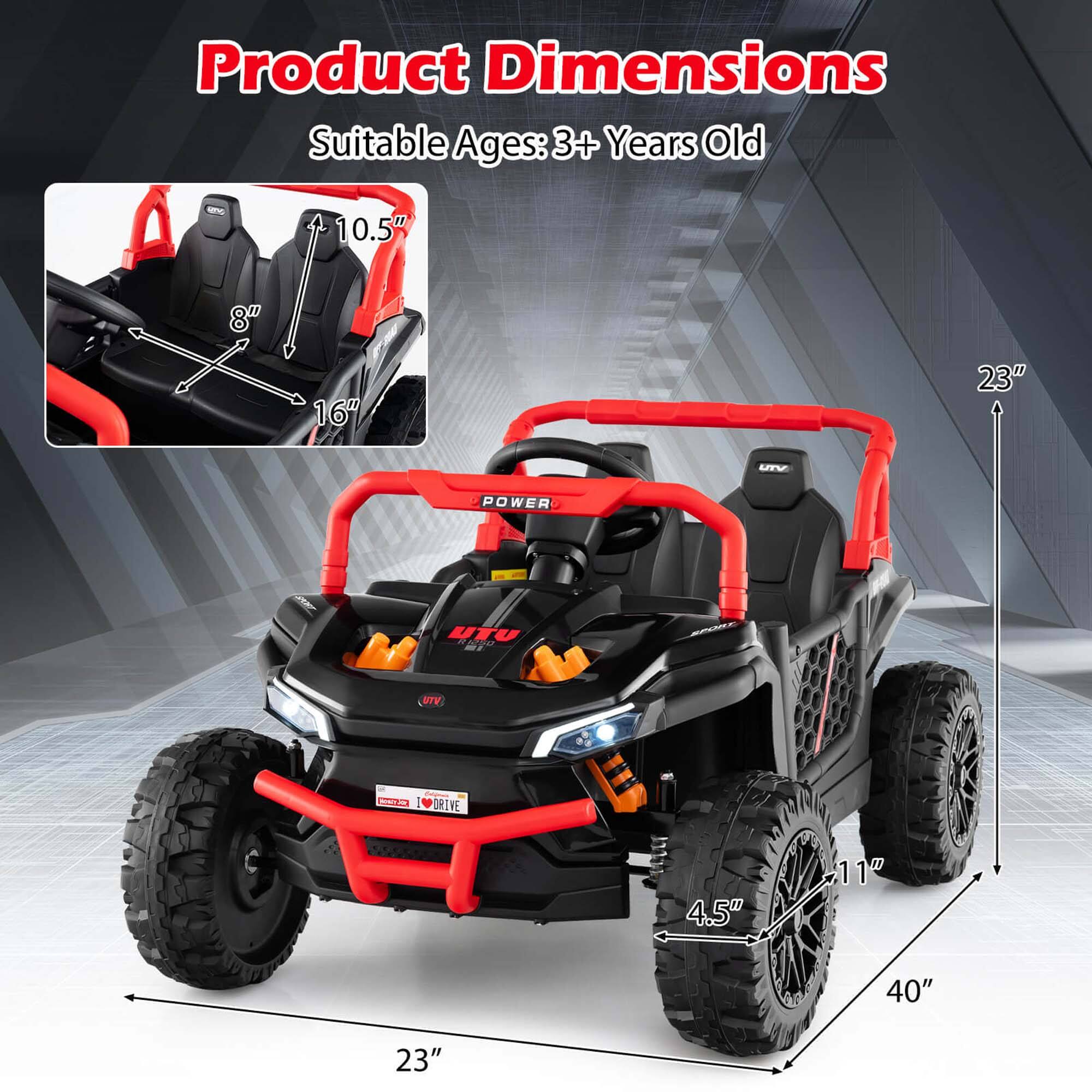 Product Dimensions  
Suitable Ages: 3+ Years Old  

- 10.5"  
- 8"  
- 16"  
- 23"  
- 4.5"  
- 11"  
- 40"  
- 23"
