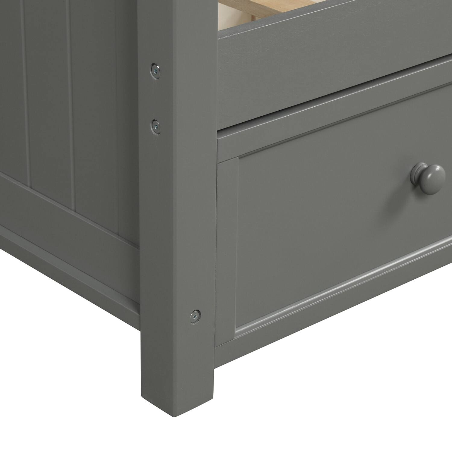 Alt View 6. Tiramisubest - Wood Daybed with Three Drawers ,Twin Size Daybed,No Box Spring Needed ,Gray - Gray.