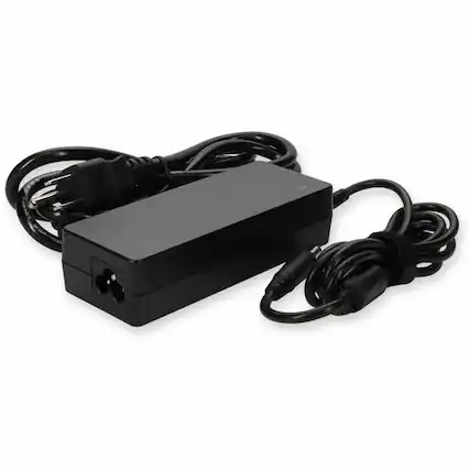 Front. AddOn - AddOn Dell 332-1834 Compatible 90W 19.5V at 4.62A Black 7.4 mm x 5.0 mm Laptop Power Adapter and Cable - 90 W - 19.5 V - Black.