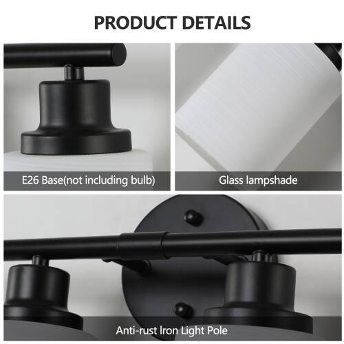 PRODUCT DETAILS

- E26 Base (not including bulb)
- Glass lampshade
- Anti-rust Iron Light Pole