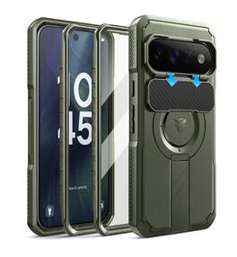 Dexnor - Rugged Case for Google Pixel 11 Pro XL with Camera Cover & Kickstand & Screen Protector, Compatible with MagSafe - Army Green