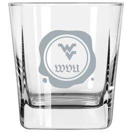 Logo Brands - West Virginia Mountaineers 14oz. Frost Stamp Old Fashioned Glass - Multicolor
