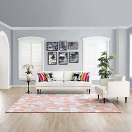 Modway - Andela Interlocking Block Mosaic Area Rug - Multicolored Coral and Light Blue