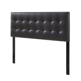 FurniFact - Upholstered Vinyl King Headboard with Elegant Padded Design and Durable Finish - Brown