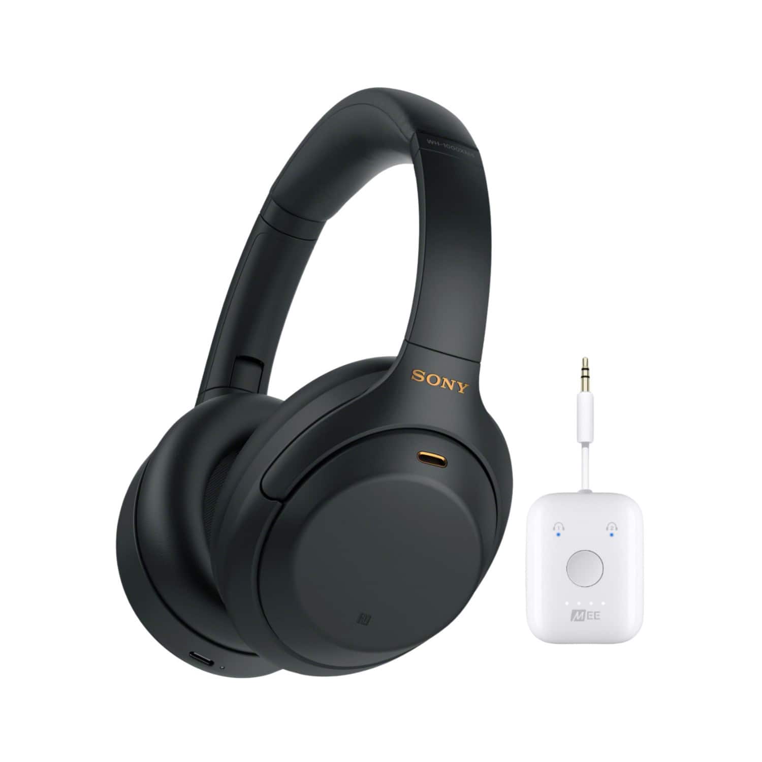 Sony - WH-1000XM4 Noise Canceling Headphones with Wireless Audio Adapter - Black