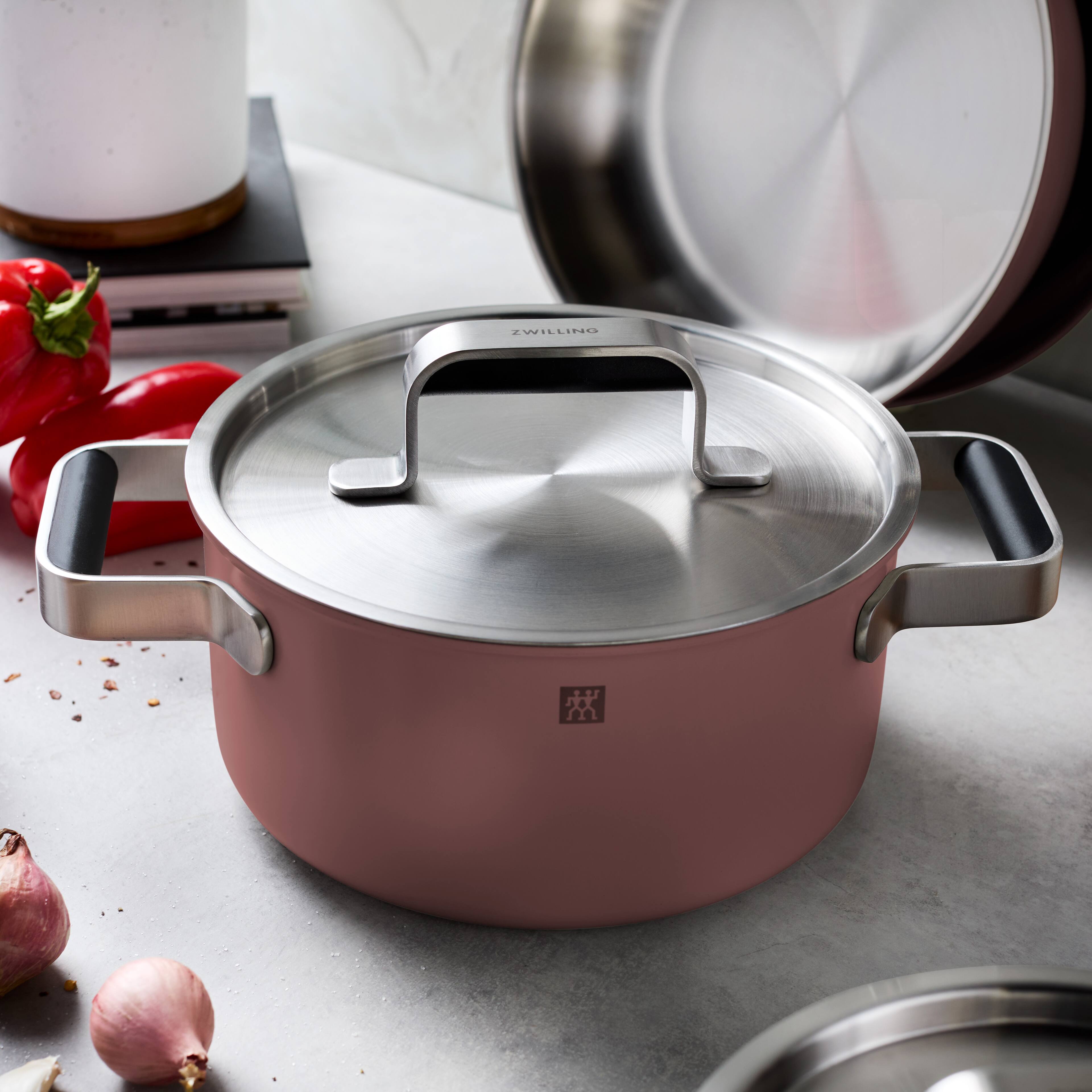 Alt View 5. ZWILLING - ZWILLING Pure 8-pc Stainless Steel Cookware Set, Rose - Rose Gold.