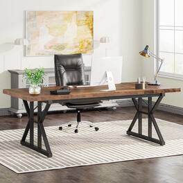 Tribesigns - Office Executive Desk, For Computer Work and Writing in Home Offices and Everyday Organization - Brown