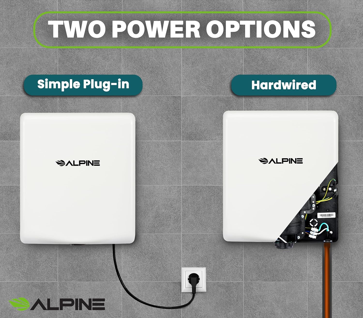 TWO POWER OPTIONS
Simple Plug-in
Hardwired
ALPINE
ALPINE