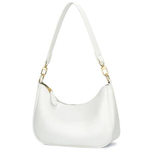 Front. Fabibe - Shoulder Bag For Women Cute Hobo Purses And Handbags Retro Clutch Underarm Purse - White.