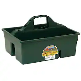 Little Giant - DuraTote Plastic Box Organizer w/2 Compartment & Grip Handle - Green