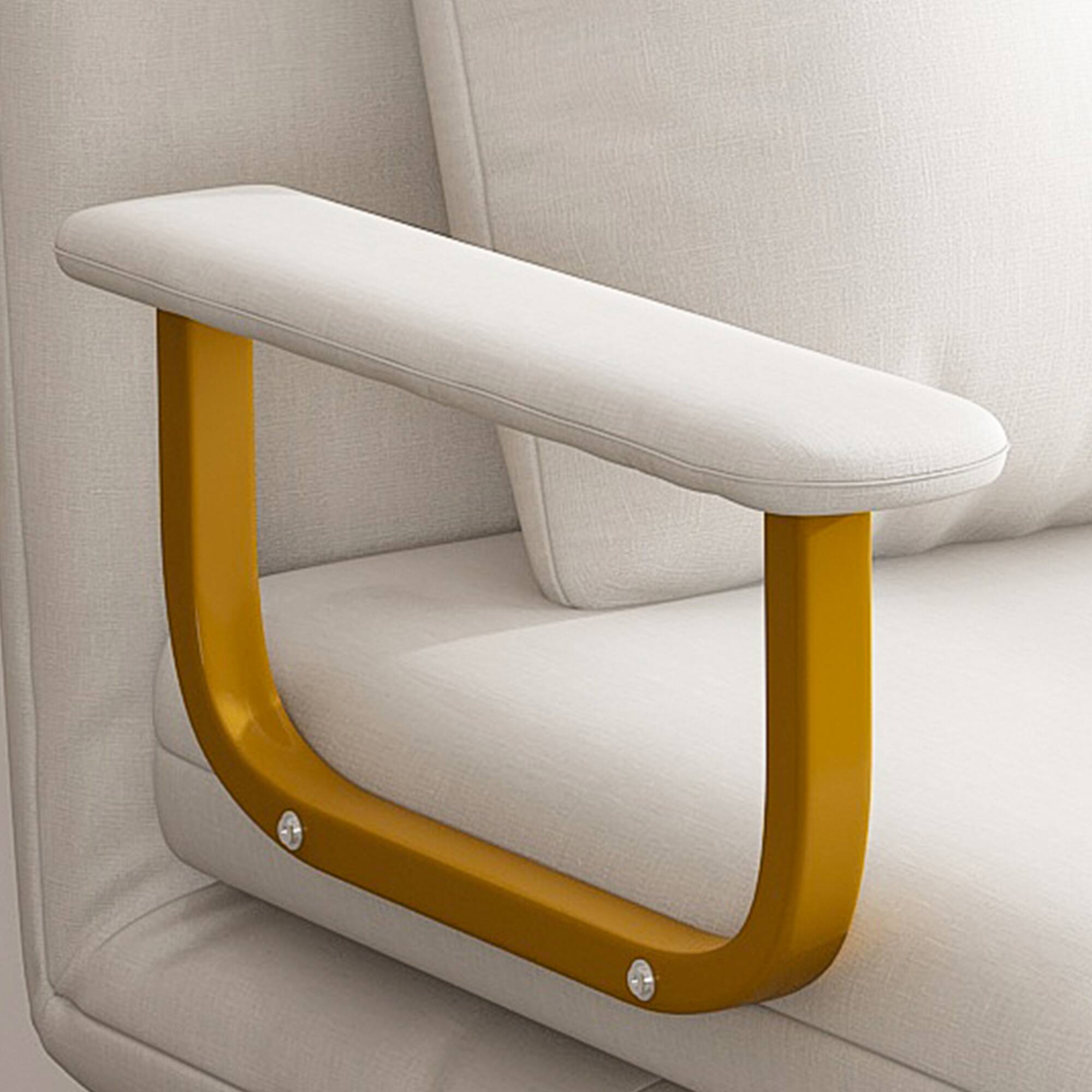 Left. GOODSILO - Convertible Sofa Bed with Adjustable Backrest and Storage - Space-Saving Sleeper Solution for Compact Living Spaces - White.