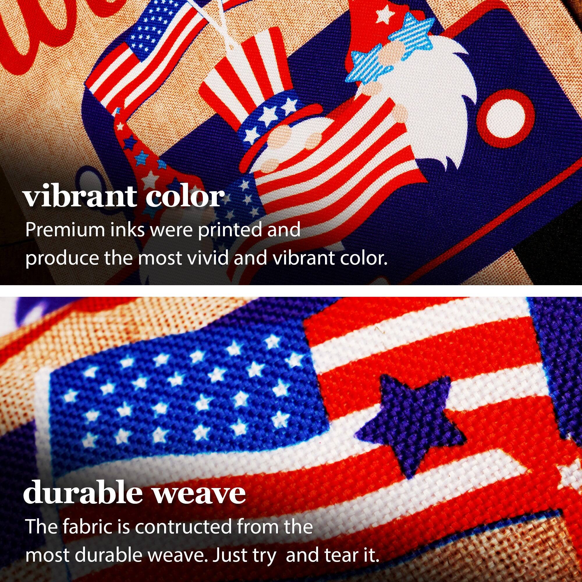 vibrant color  
Premium inks were printed and produce the most vivid and vibrant color.  

durable weave  
The fabric is constructed from the most durable weave. Just try and tear it.