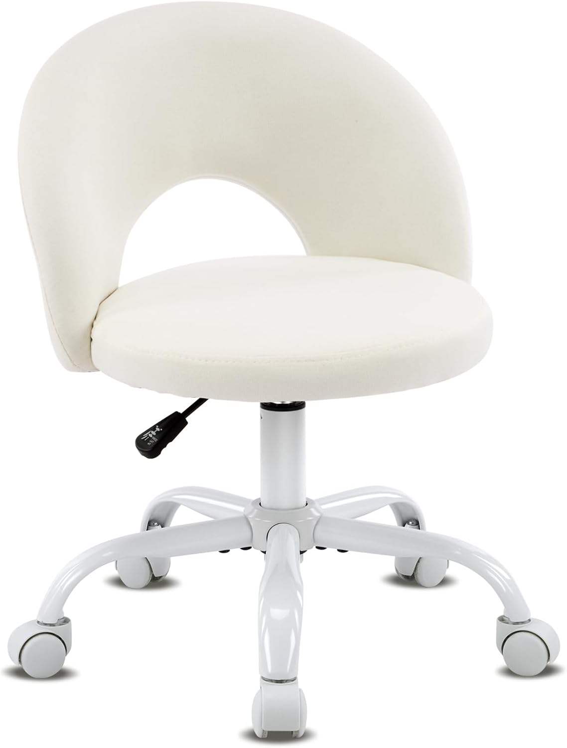 Alt View 7. Winado - Small Vanity Chair with Wheels for Girls Cute Adjustable Height Armless Office Desk Chair 360°Swivel Comfy Rolling Chair - Linen White.