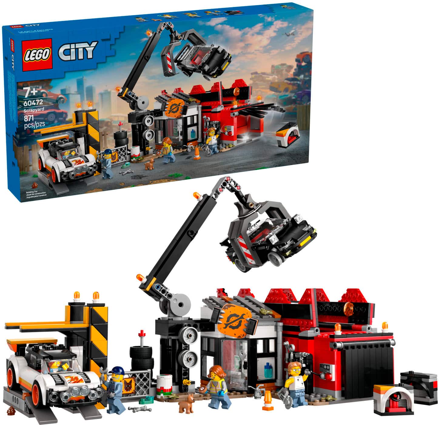 "LEGO City is a popular toy set that includes a Scrapyard with 871 pieces. It is designed for children aged 7 and above and is a great addition to any LEGO collection. The set features a variety of vehicles, including cars and trucks, as well as a crane and a helicopter. The set also includes a fire station and a construction area, making it a versatile and engaging playset for kids."