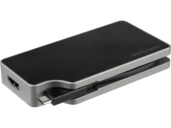 Front. StarTech.com - StarTech.com CDPVDHMDPDP USB C 4-in-1 Adapter - 95W PD - 4K60Hz - Aluminum - Space Gray.