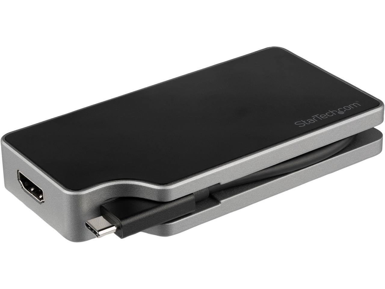 Front. StarTech.com - StarTech.com CDPVDHMDPDP USB C 4-in-1 Adapter - 95W PD - 4K60Hz - Aluminum - Space Gray.
