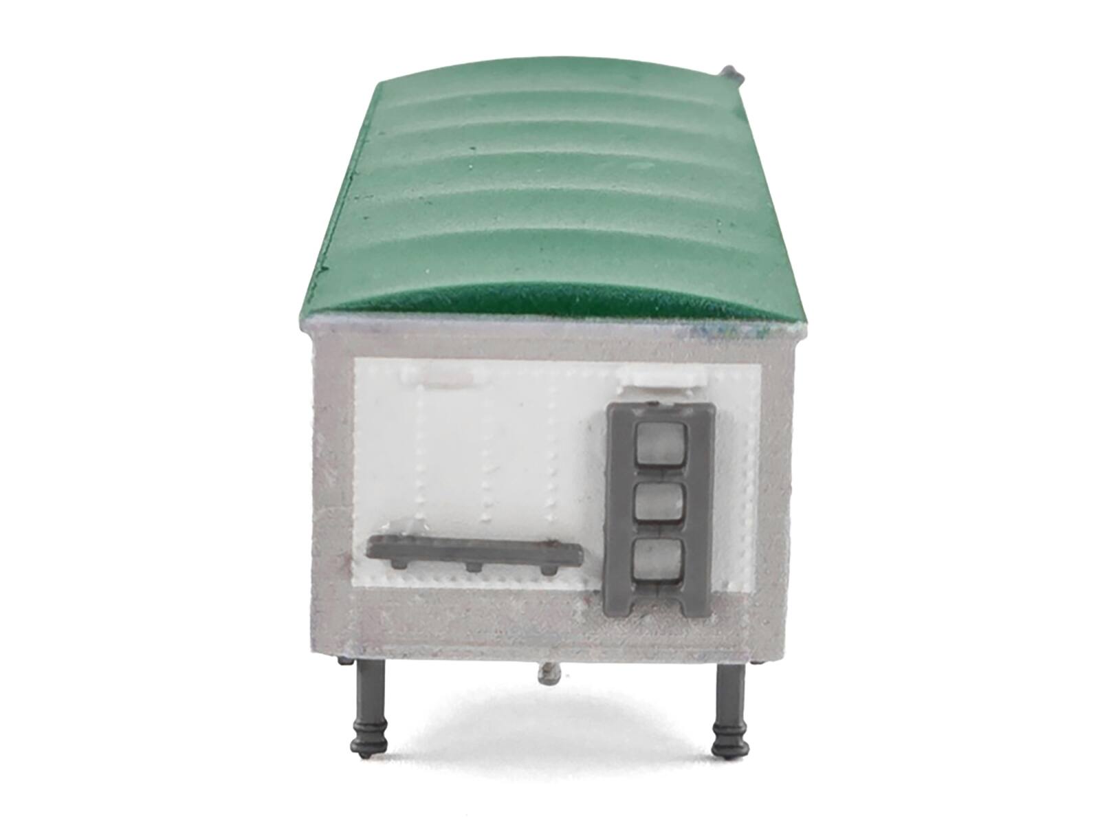 Back. HO Logistics Replicas - Covered Grain Trailer White with Green Tarp "Nutrena Feeds" 1/87 (HO) Plastic Model Car by HO Logistics - White with Green.