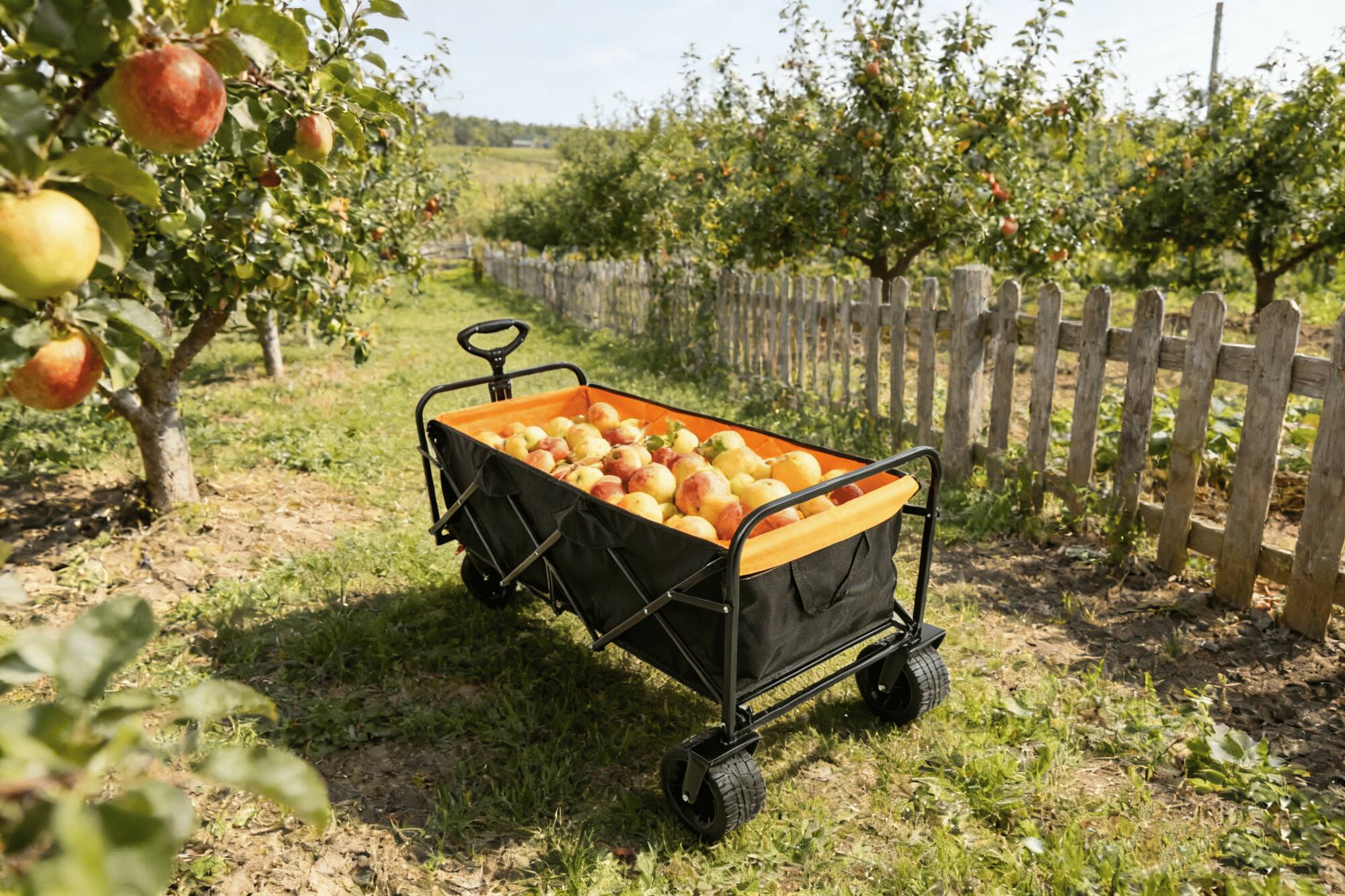 Alt View 6. Loheer - Loheer Extra Long Folding Wagon Beach Cart Large Capacity Heavy Duty Garden Shopping Collapsible Utility Cart.