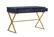 Angle Zoom. Linon Home Décor - Edmore Two-Drawer Campaign Desk - Blue & Gold.