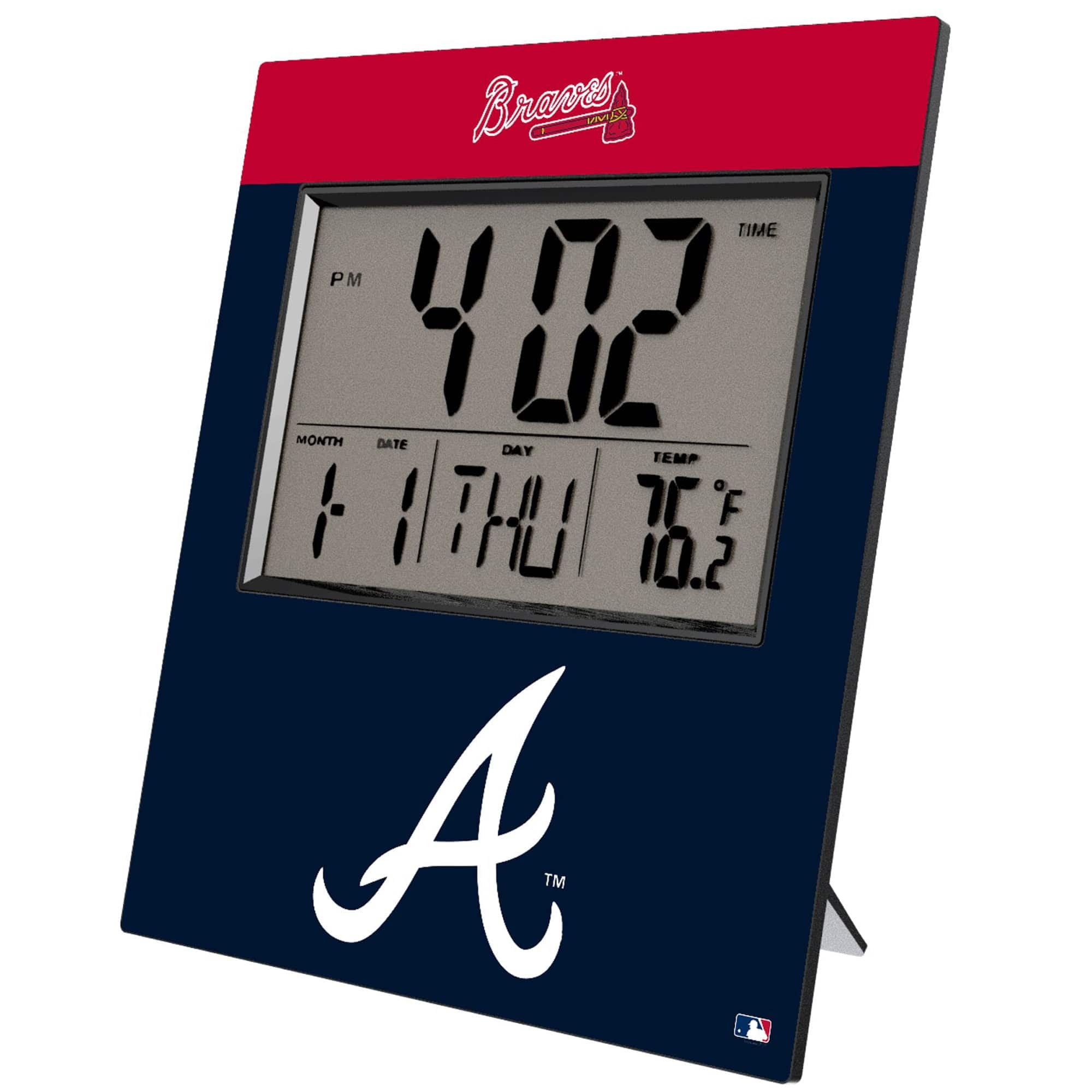 Keyscaper - Atlanta Braves Digital Desk Clock - Multicolor