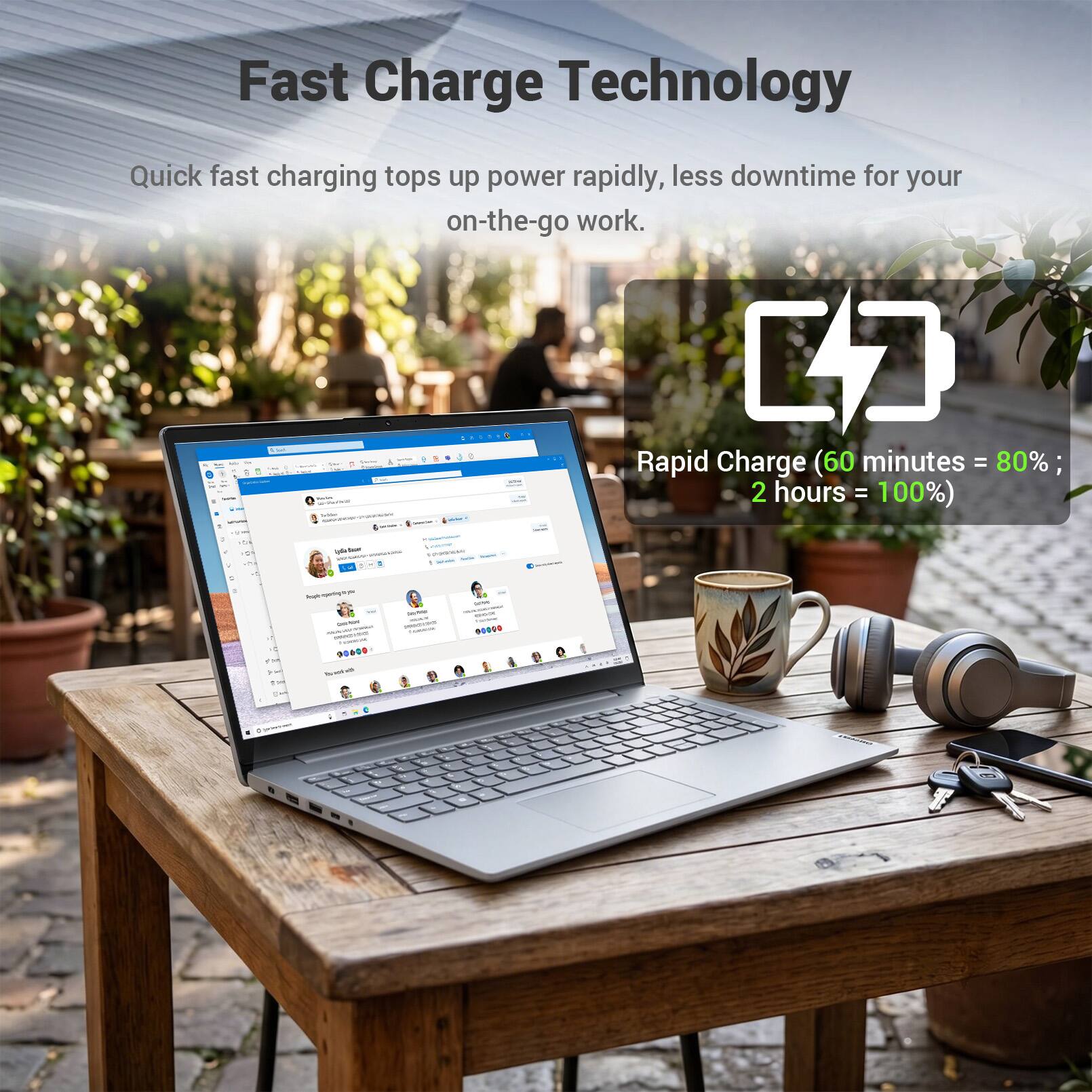 Fast Charge Technology

Quick fast charging tops up power rapidly, less downtime for your on-the-go work.

Rapid Charge (60 minutes = 80% ; 2 hours = 100%)