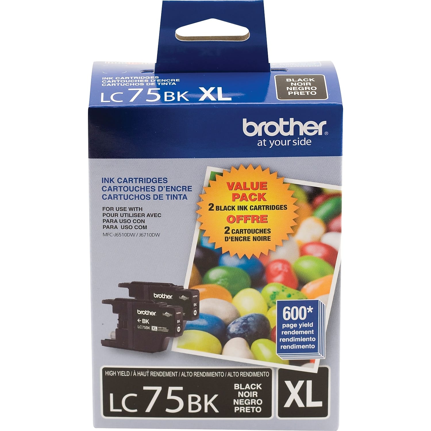 Brother - LC752PKS High Yield Ink Cartridge, 2/Pack - Black