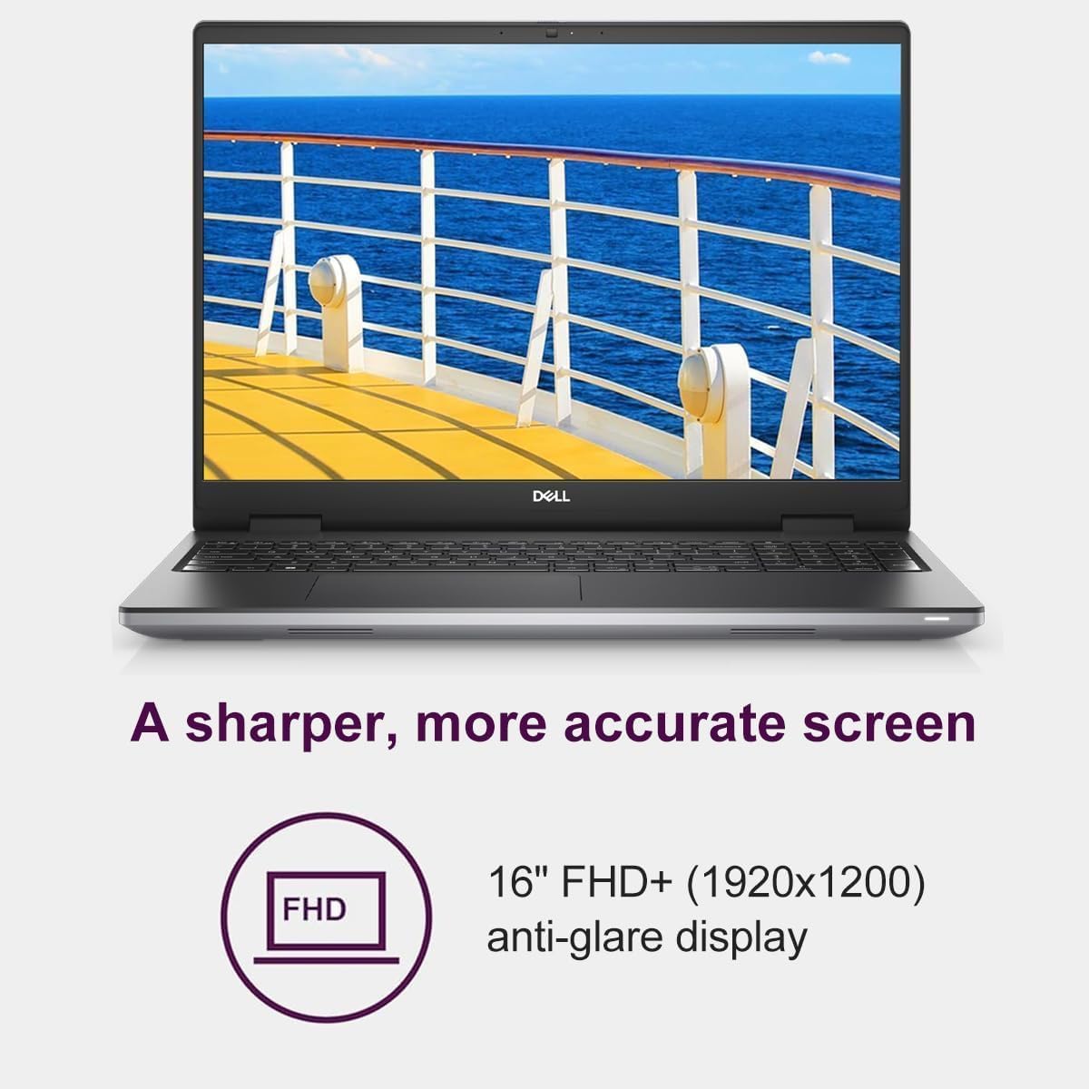 A sharper, more accurate screen  
16" FHD+ (1920x1200) anti-glare display
