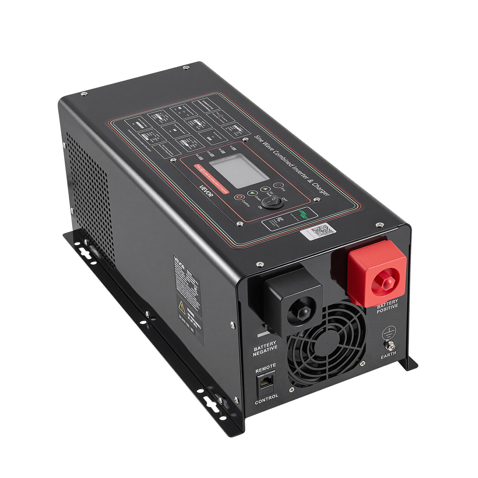 1
i AND VEVOR
Sine Wave Combined Inverter & Esc Charger Confirm OFF NO
POSITIVE BATTERY
BATTERY REMOTE CONTROL

EARTH