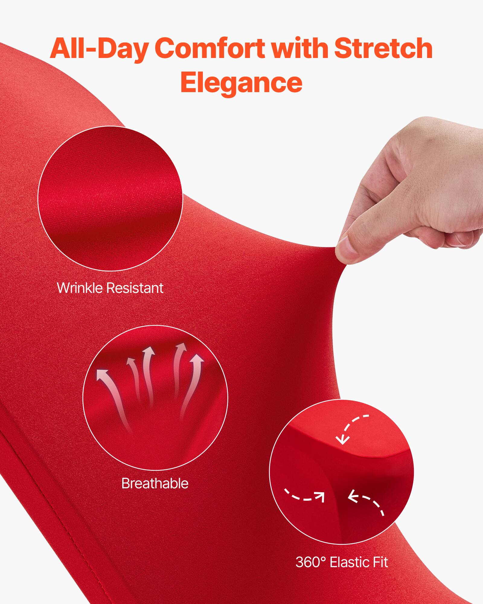 All-Day Comfort with Stretch Elegance

- Wrinkle Resistant
- Breathable
- 360° Elastic Fit