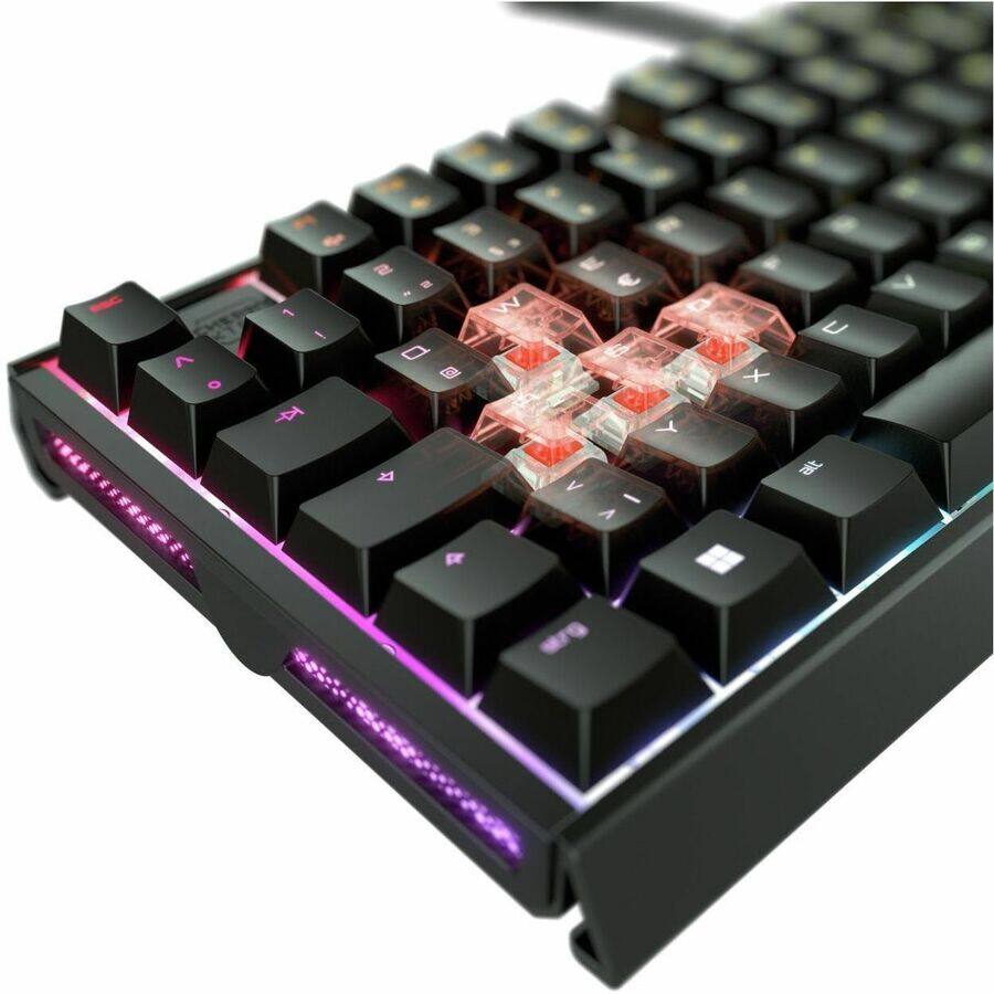 Alt View 1. CHERRY - CHERRY MX 3.1 Wired Gaming Keyboard - Black aluminum housing, MX2A BROWN RGB Switch, Abrasion resistant keys, Detachable - Black.