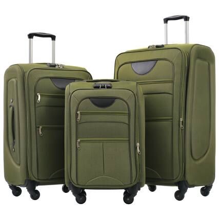 Front. LOVMOR - Lovmor 3-Piece Softside Luggage Set Expandable - Army Green.