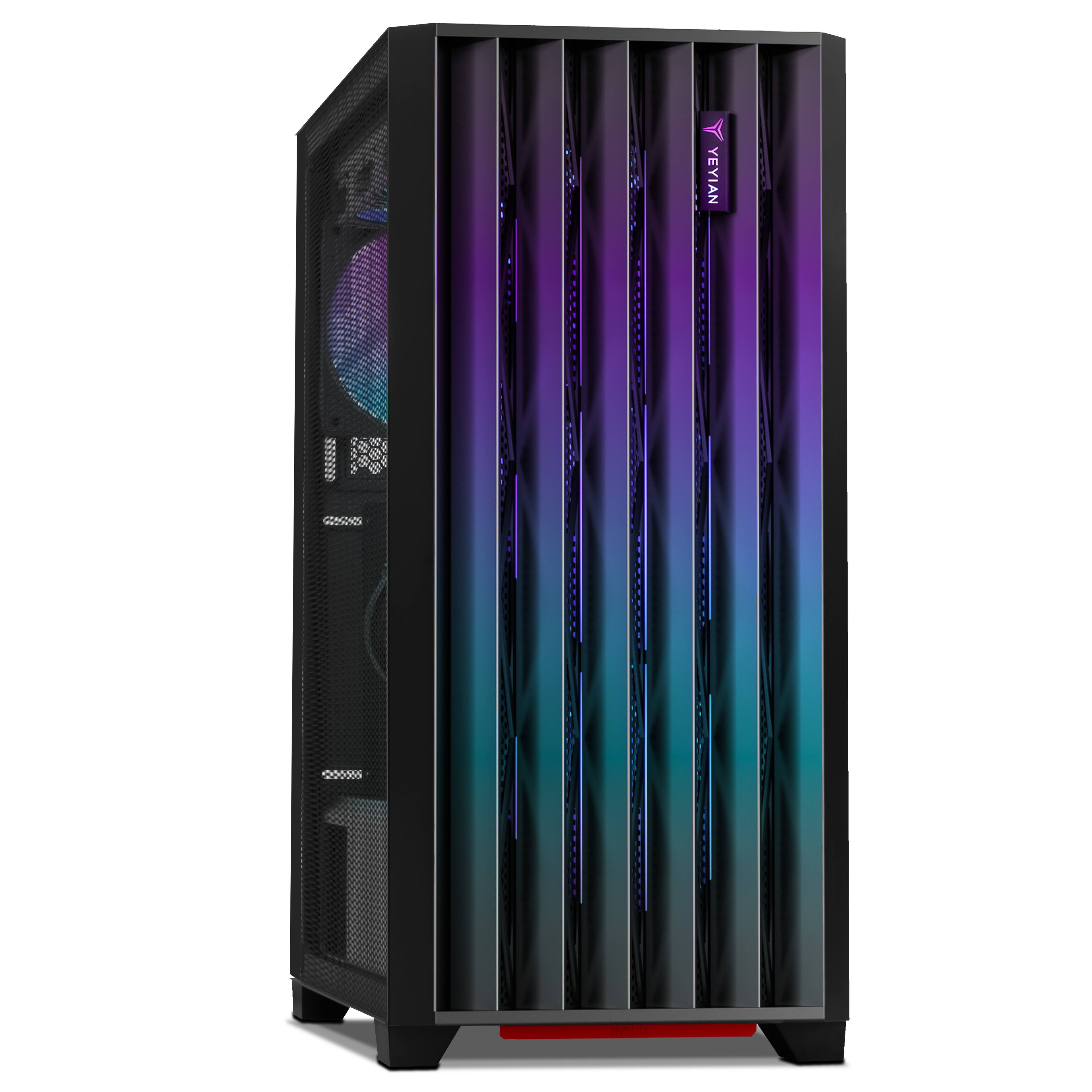 Left. YEYIAN - Yeyian Gaming PC Phoenix Mesh AMD Ryzen 7 9700X NVIDIA RTX 5070 32GB DDR5 1TB SSD - Windows 11 Home YPA-PM970XC-5701N - Black.