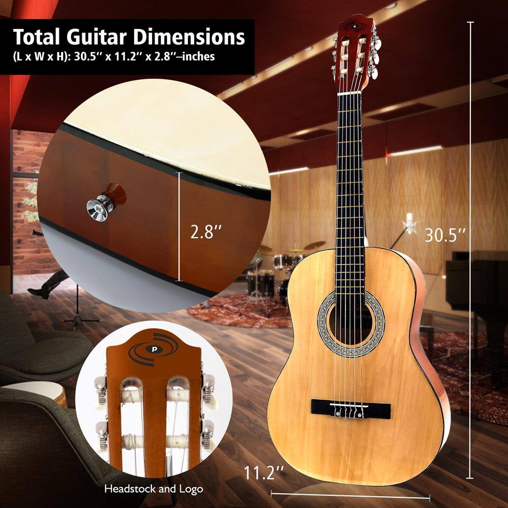 Total Guitar Dimensions  
(L x W x H): 30.5" x 11.2" x 2.8"-inches  

Headstock and Logo  

2.8"  
30.5"  
11.2"