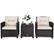 Front. Costway - 3PCS Patio Rattan Furniture Set Cushioned Sofa Coffee Table Garden - Off-White.