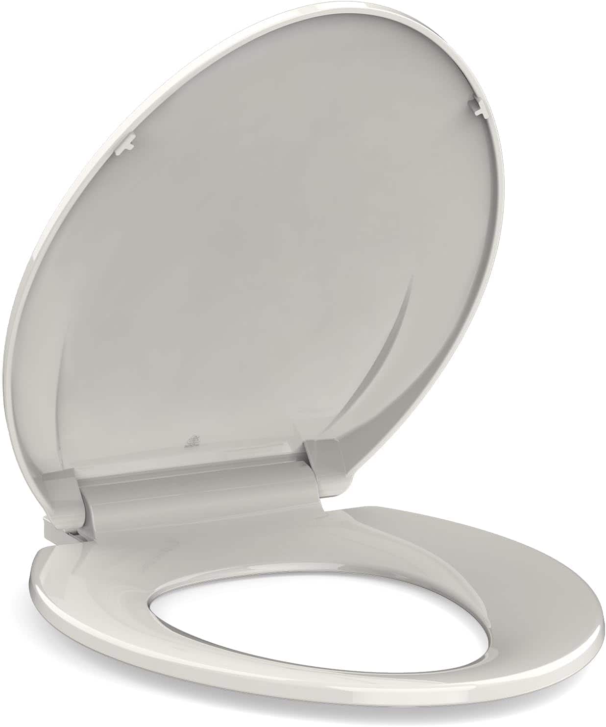 Jojoka - 19inch Biscuit Elongated Toilet Seat Quiet Slow Close Design Bumpers Never Loosen and Easily Remove Easy Installatio - Off-white