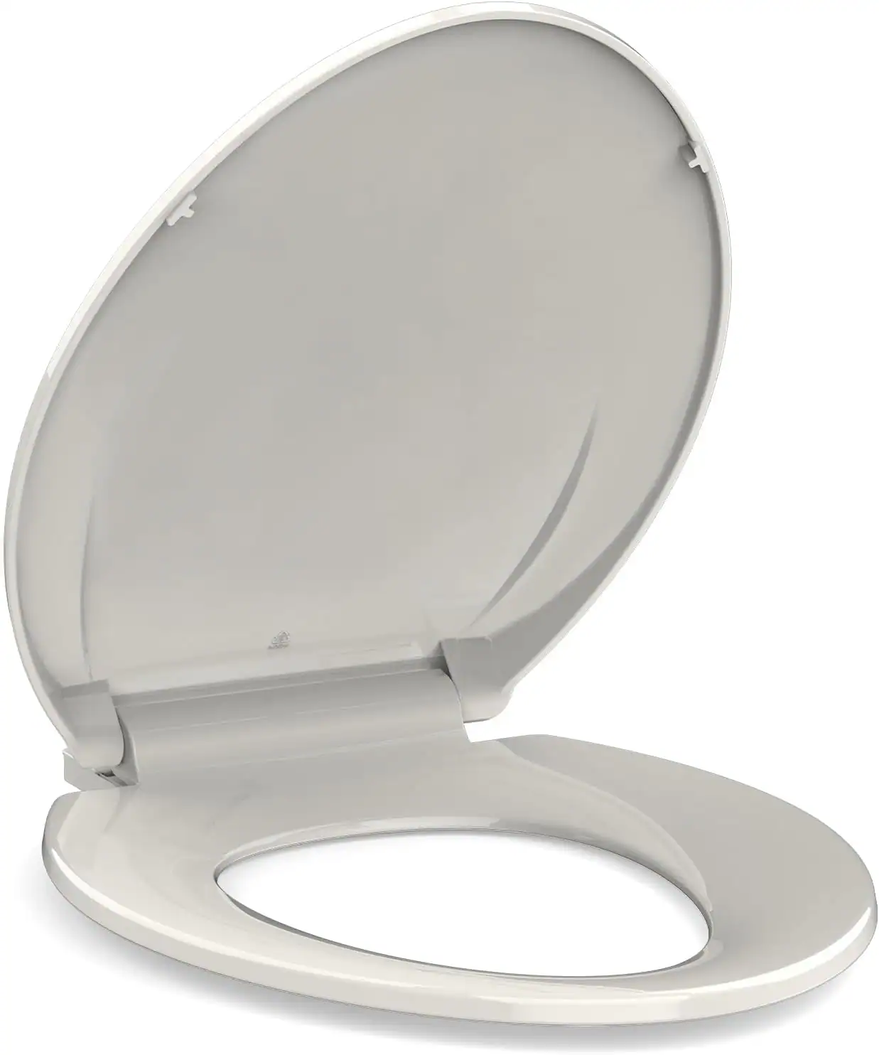 Front. Jojoka - 19inch Biscuit Elongated Toilet Seat  Quiet Slow Close Design  Bumpers Never Loosen and Easily Remove  Easy Installatio - Off-white.