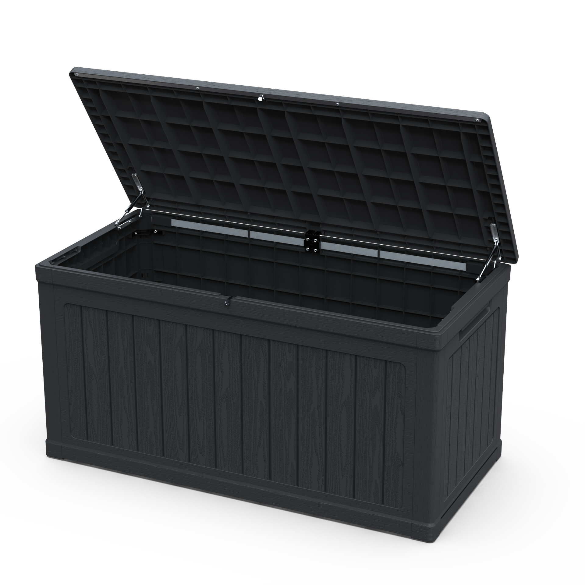 Back. HOMLUX - Large Outdoor Storage Deck Box for Patio Furniture and Sports/Pools Equipment Waterproof Resin Lockable Black - Black.