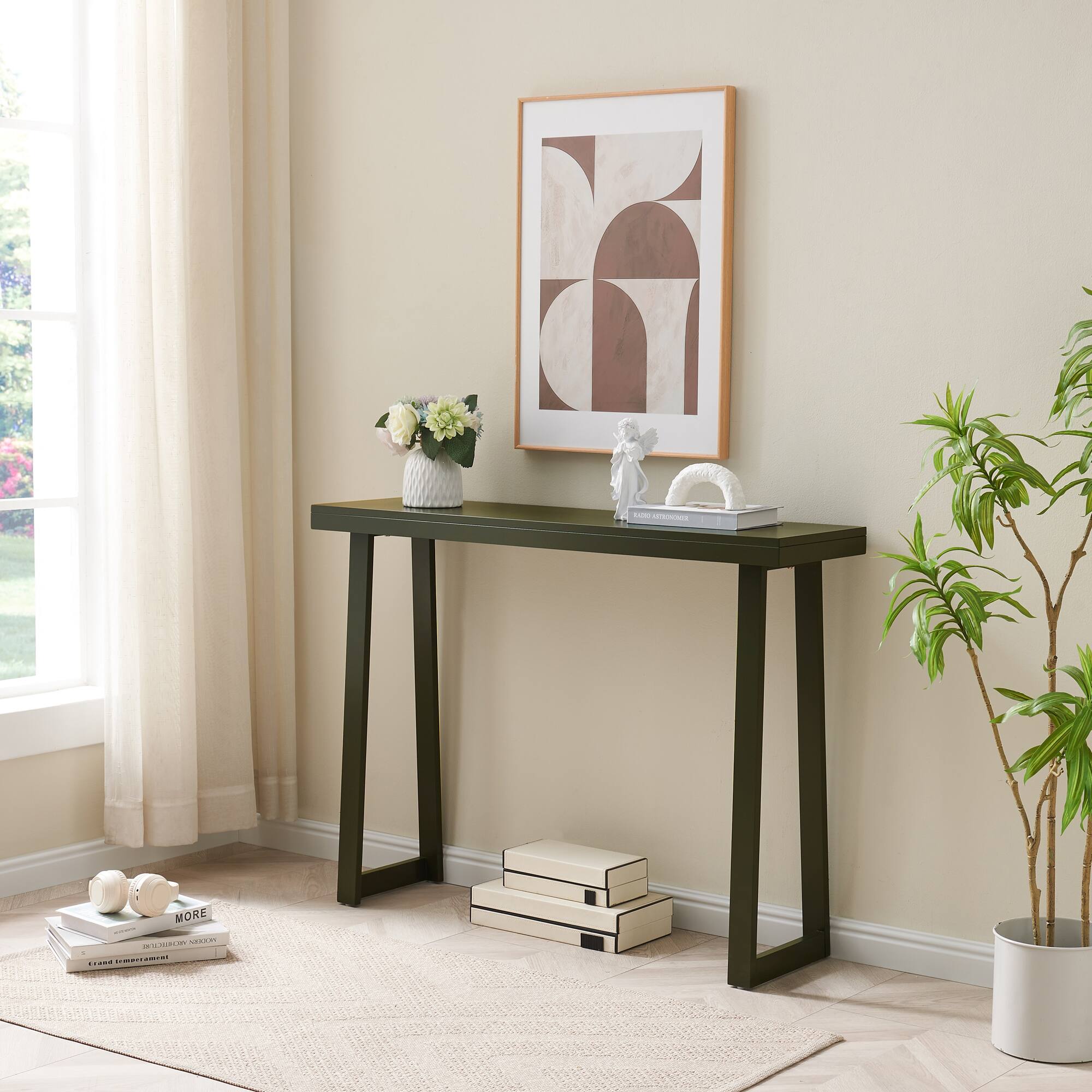 Kings Brand Furniture - Claude Narrow Console Table - Charcoal