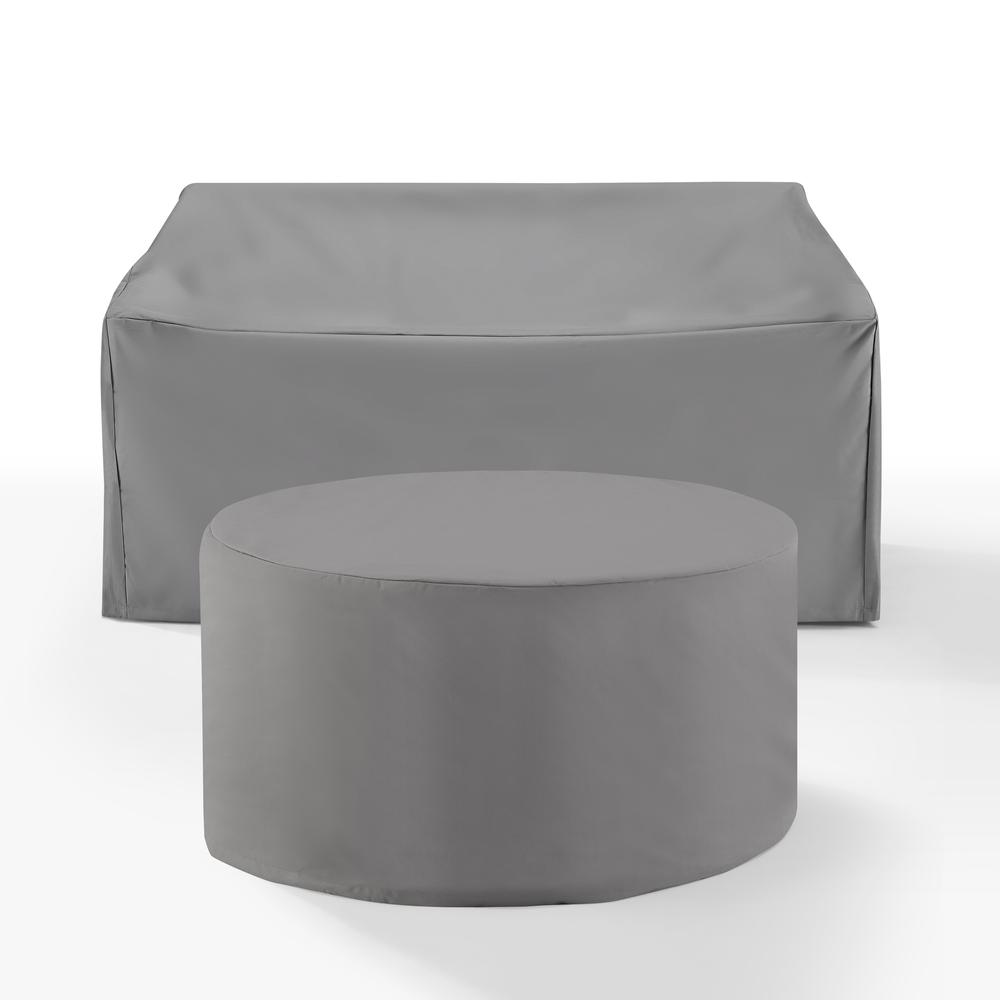 Alt View 1. Crosley Furniture - 2Pc Outdoor Furniture Cover Set - Loveseat & Round Table - Gray.