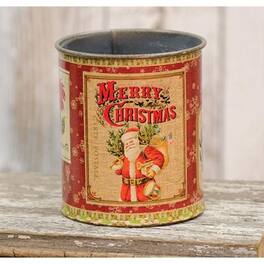 BreeBe - Vintage Christmas Metal Can - Red