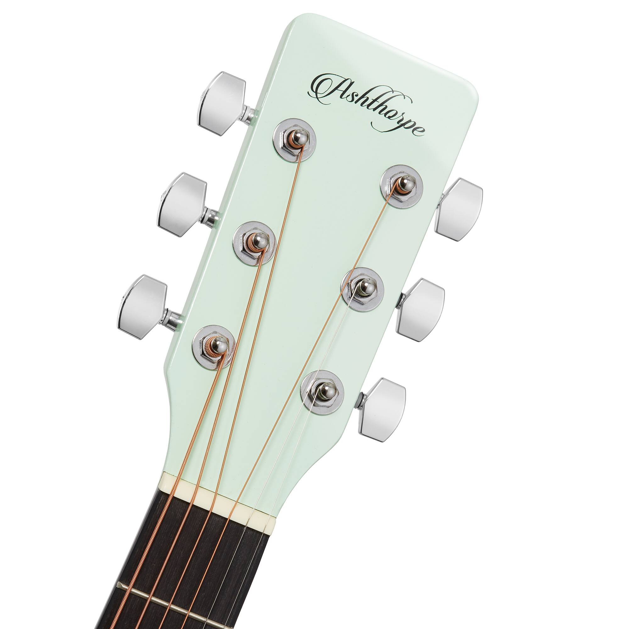 Alt View 3. Ashthorpe - 41-in Thinline Cutaway Acoustic Electric Guitar with 10 Watt Amp - Mint Green.