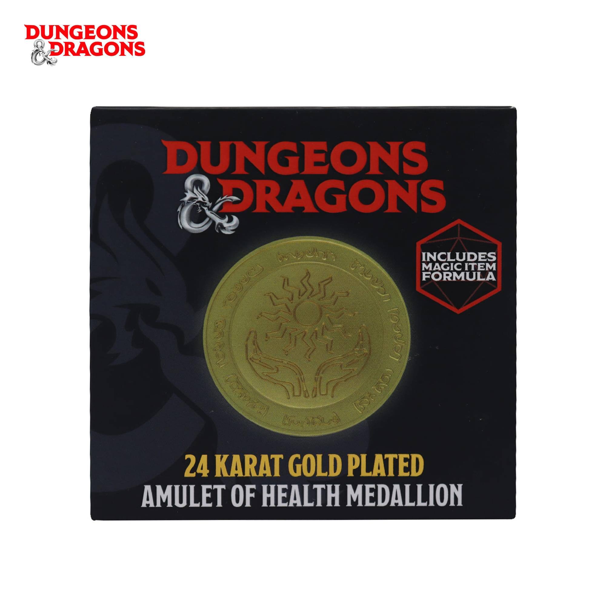 Dungeons & Dragons Dungeons & Dragons  
Includes Magic Item Formula  
24 Karat Gold Plated Amulet of Health Medallion