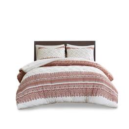 Gracie Mills - Robbins 3-Piece Cotton Comforter Set with Chenille Tufting - Auburn